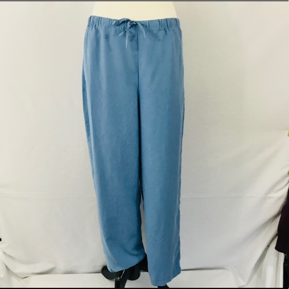 Orvis Blue Lounge / Travel Pants size 12 100% Silk